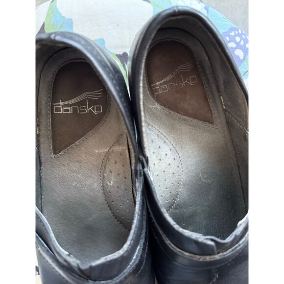 Dansko Black Leather Solstice Clogs size 38 7.5 8 - Picture 8 of 8